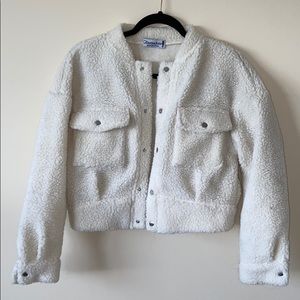 Tan Teddy Cropped Jacket